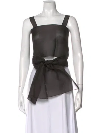 Pre-owned The Row Wei Silk Crop Top In Black