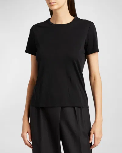 The Row Calibi Silk Blend Crew Neck T-shirt In Black