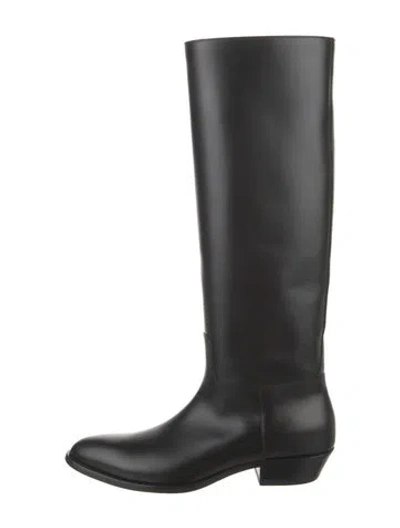 Pre-owned The Row Western Leather Riding Boots In Black