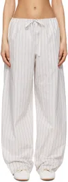 The Row Hypnosta Trousers In White With Stripes In Wgh White / Graphite