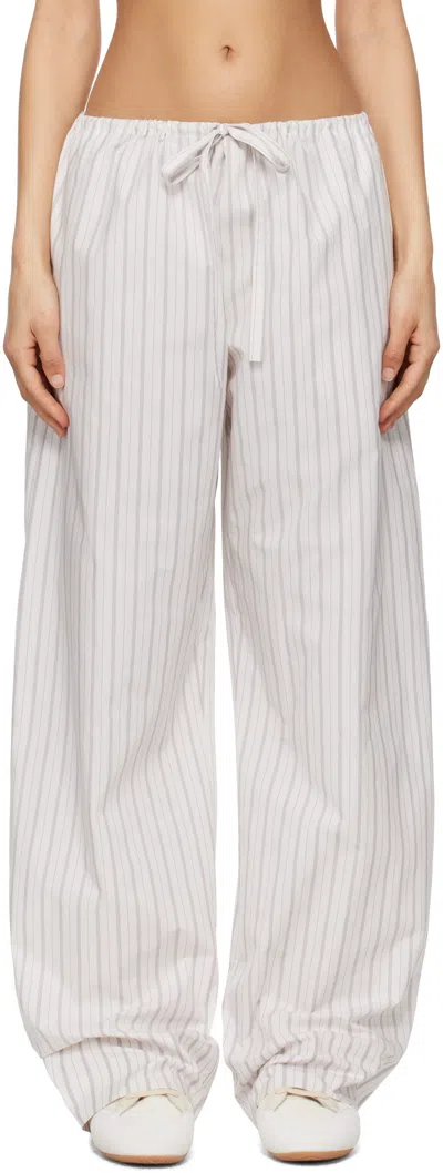 The Row Hypnosta Trousers In White With Stripes