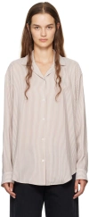 THE ROW WHITE & TAUPE VALENE SHIRT