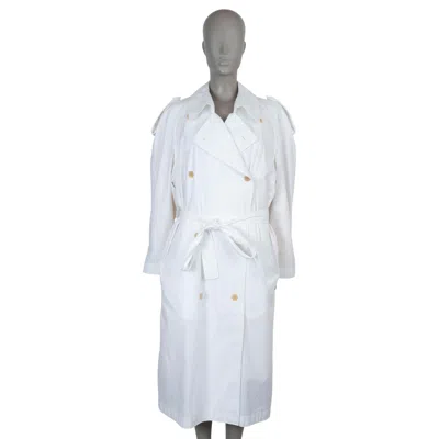 Pre-owned The Row White Cotton 2024 Denver Washed Poplin Trench Coat Jacket S