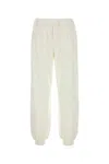 The Row Cuffed Hem Cotton Avo Joggers In White