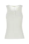 The Row White Cotton Blend Mansel Tank Top In White