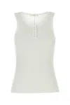 The Row White Cotton Blend Mansel Tank Top
