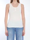 The Row Ribbed Texture Tank Top With Button Detail