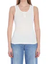 The Row White Cotton Blend Mansel Tank Top