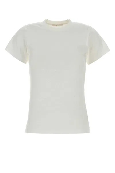 The Row Duca Cotton Crew Neck Regular T Shirt In White