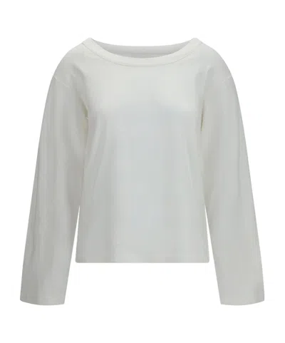 The Row White Cotton Long Sleeve T-shirt