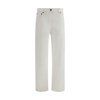 The Row White Cotton Straight-leg Jeans