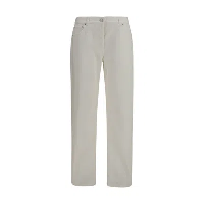 The Row White Cotton Straight-leg Jeans