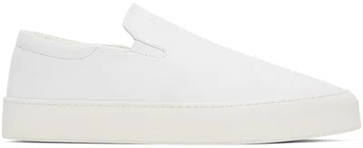 The Row Leather Dean Sneakers In White