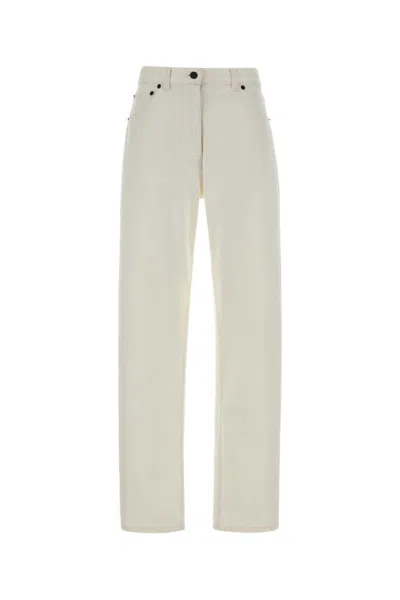 The Row Denim Burty Trousers With Pockets And Loops In Neutral