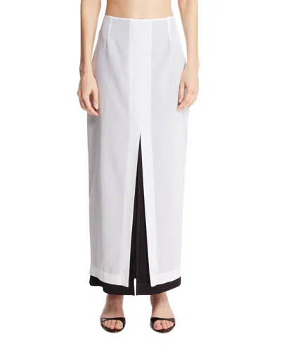 The Row White Double-layer Skirt In Multi