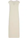 The Row Folosa Knitted Silk Maxi Dress In Weiss