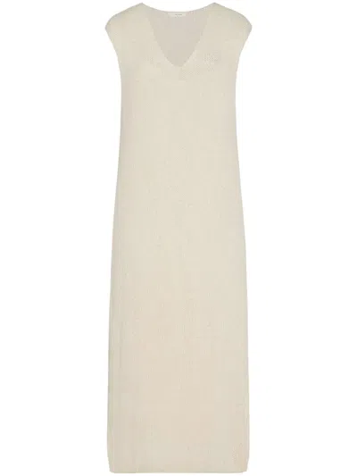 THE ROW FOLOSA V-NECK MIDI DRESS - WOMEN'S - SILK
