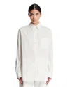 The Row White Regular Solid Shirt In White Bianco   #ffffff