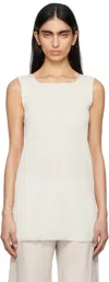 The Row Misty Long Ribbed-knit Cotton Tank Top In Wht White