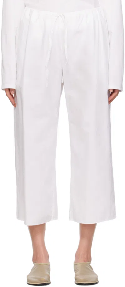The Row White Jubin Trousers In Off White