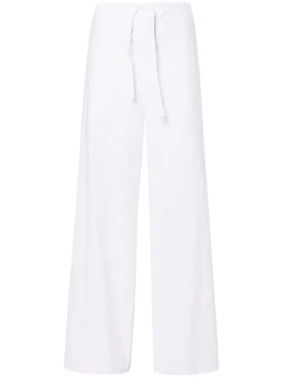 The Row Jugi Drawstring-waist Cotton Trousers In White