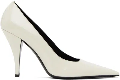 The Row White Lana Heels In Optic White