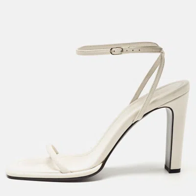 Pre-owned The Row White Leather Ankle Strap Sandals Size 41