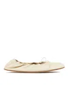 The Row Awar Elasticated Satin Ballet Flats In White