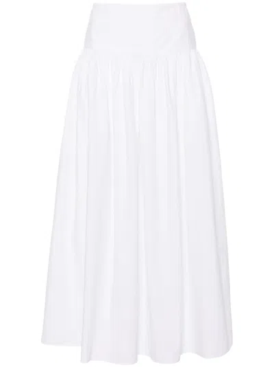 The Row Leddie A-line Cotton Maxi Skirt In White