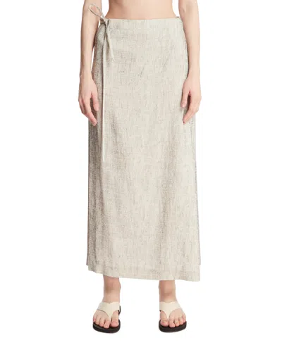 The Row White Linen And Silk Skirt In Neutral