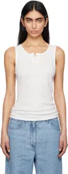 The Row Ribbed Texture Tank Top With Button Detail In Wht White