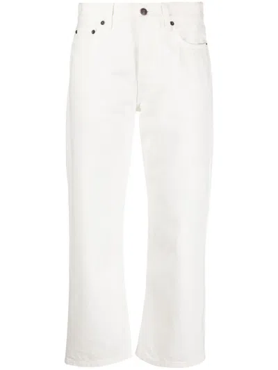 THE ROW WHITE MID-RISE CROPPED JEANS