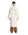 The Row Regino Double-breasted Oversized Wool Coat In White