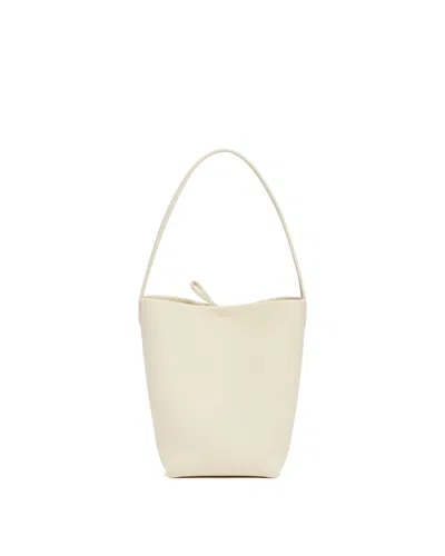 The Row White Small N/s Park Tote Bag In White Bianco   #ffffff