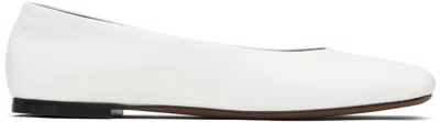 THE ROW WHITE SQUARE BALLERINA FLATS