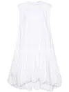 THE ROW WHITE TADAO RUFFLED POPLIN DRESS