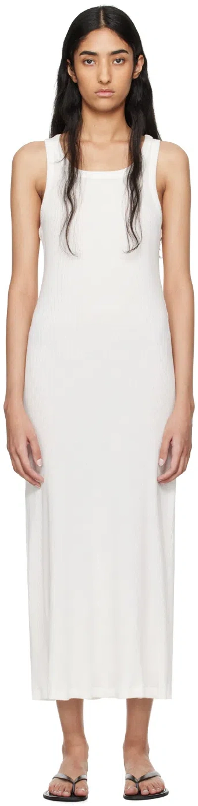 The Row Toman Jersey Midi Dress In White