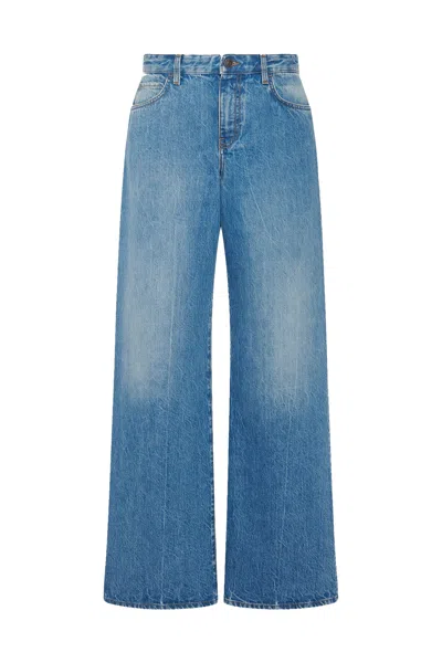 The Row Wide Cotton Jeans In Blue