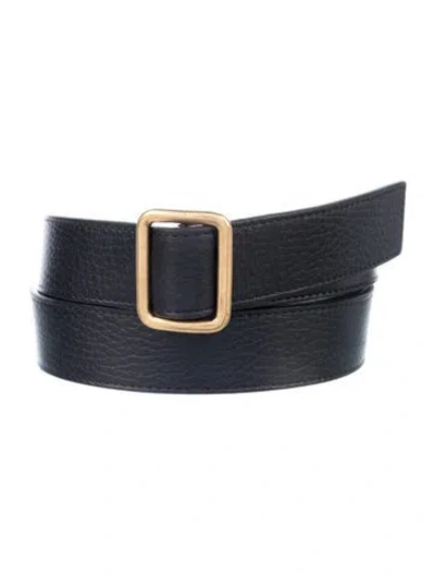 Pre-owned The Row Wide Leather Belt In Black