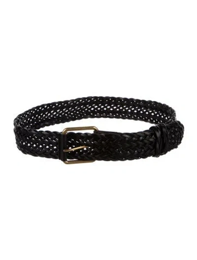 Pre-owned The Row Wide Leather Waist Belt In Black