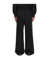 The Row Oberyn Wide-leg Pleated Melton Virgin Wool And Cashmere-blend Flannel Trousers In Black