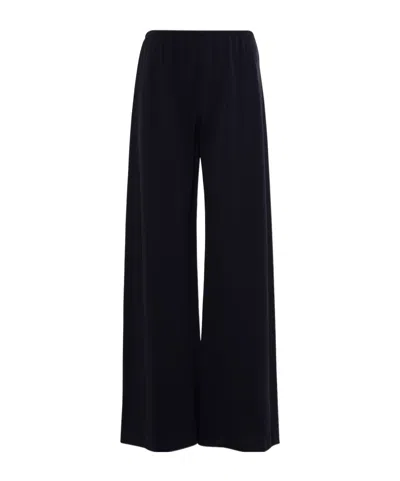 The Row Gala Virgin Wool Flannel Wide-leg Pants In Black
