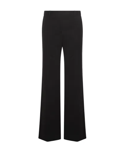 The Row Wide-leg Cotton-blend Trousers In Black