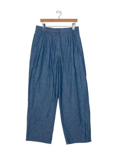 Pre-owned The Row Wide Leg Pants In Blue