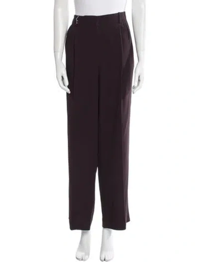 Pre-owned The Row Wide Leg Pants In Burgundy