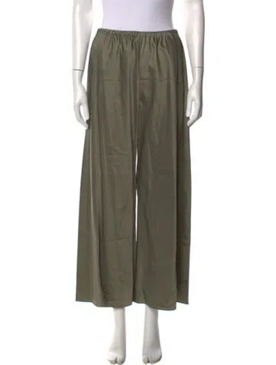 Pre-owned The Row Wide Leg Pants In Green