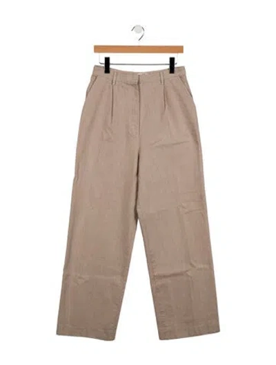 Pre-owned The Row Wide Leg Pants In Neutral