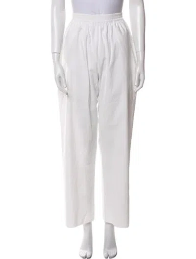 Pre-owned The Row Wide Leg Pants In White