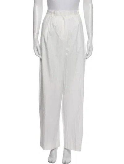 Pre-owned The Row Wide Leg Pants In White