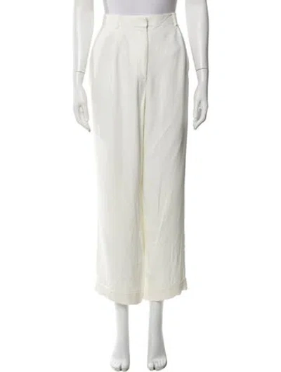 Pre-owned The Row Wide Leg Pants In White